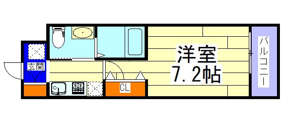 WINS COURT UTAJIMA(1K/1階)の間取り写真