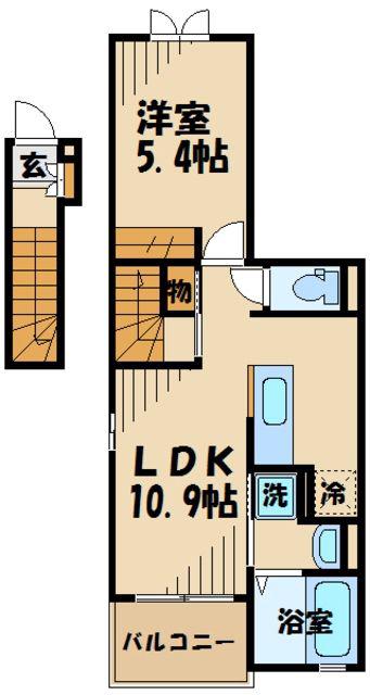 ヌールハリーフⅡ(1LDK/2階)の間取り写真