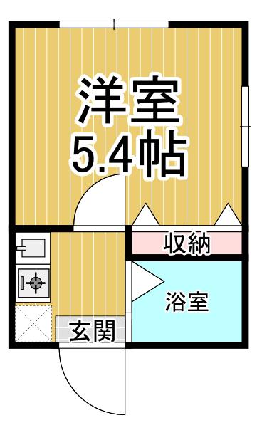 ハセガワマンション(1K/2階)の間取り写真