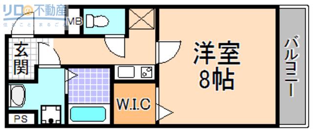 エールスタージュ伊丹(1K/8階)の間取り写真