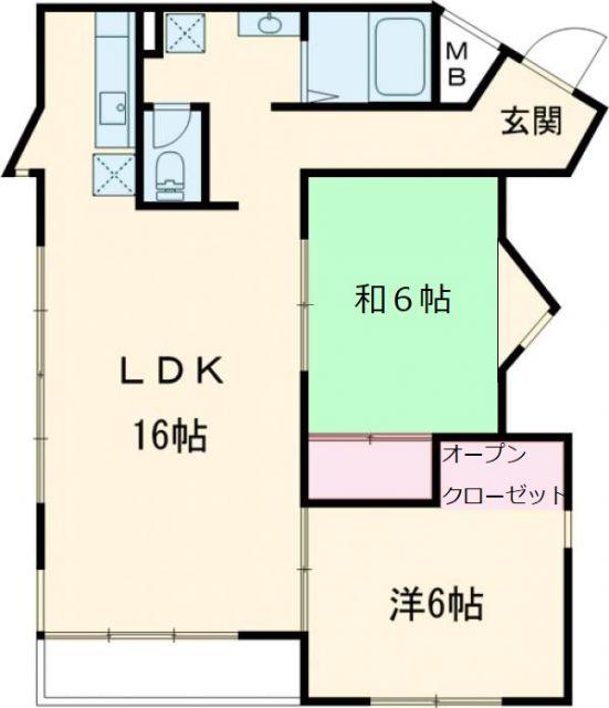 サンハイツ大和第5(2LDK/3階)の間取り写真