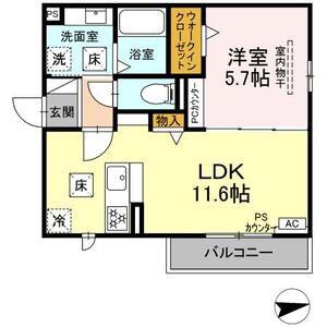エクレール(1LDK/1階)の間取り写真