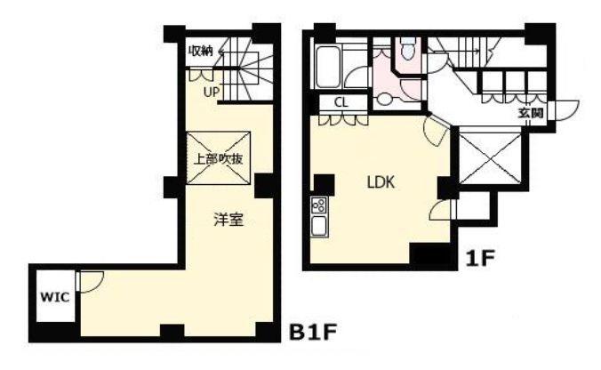 FLEG西麻布VIERGE(1LDK/1階)の間取り写真