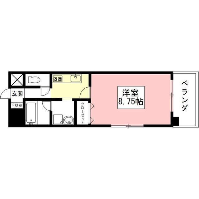CASTLE HILLS 柳ヶ瀬(1K/8階)の間取り写真