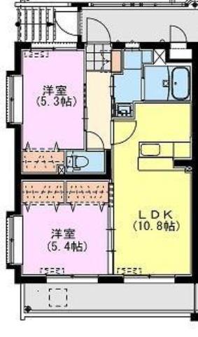 STILL上東(2LDK/3階)の間取り写真
