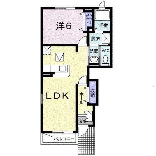 アルモニ-(1LDK/1階)の間取り写真