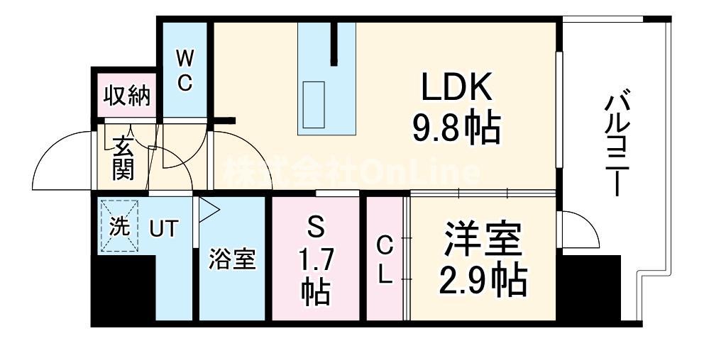 エストワン東大阪II(1SLDK/5階)の間取り写真