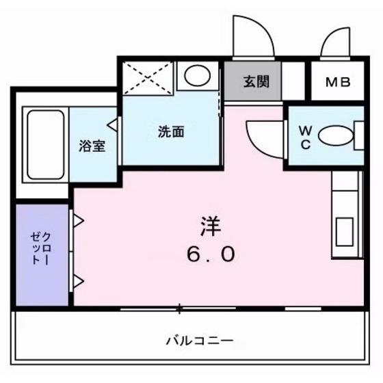 ミニヨン・メゾンY(ワンルーム/1階)の間取り写真