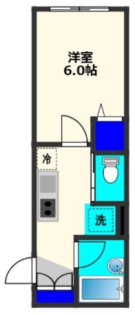 オリーブハウス門前仲町2(1K/3階)の間取り写真