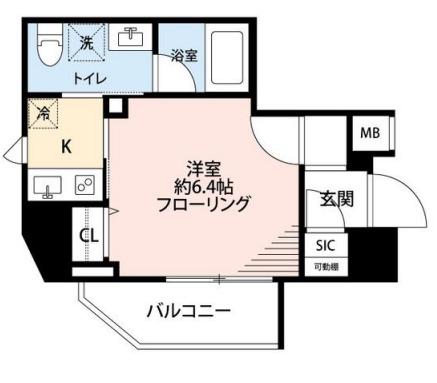 マイナビステイ門前仲町II(1K/8階)の間取り写真