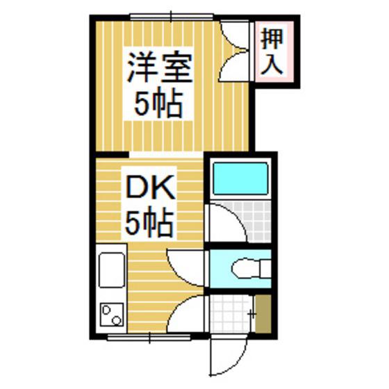 クリスタルハウスミュー(1DK/1階)の間取り写真