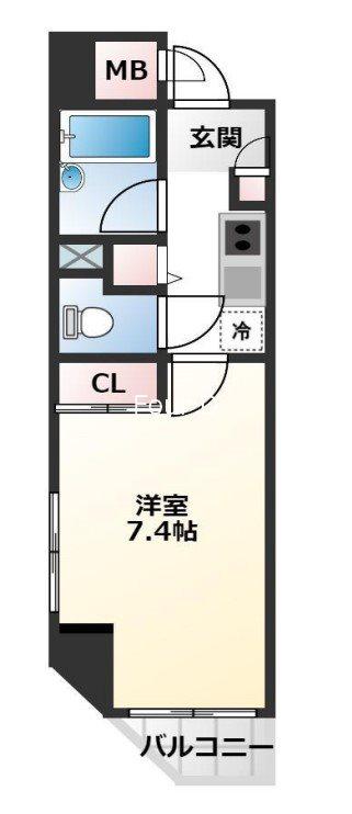 NSコート139REX新橋(1K/9階)の間取り写真