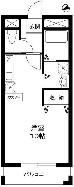 JEWEL COURT A棟(ワンルーム/2階)の間取り写真