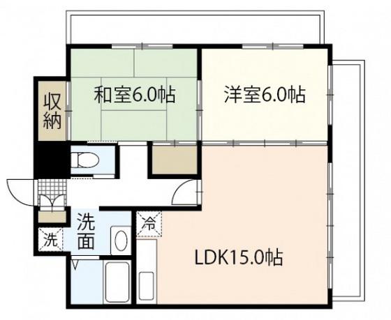 アンブシュール京橋(2LDK/7階)の間取り写真