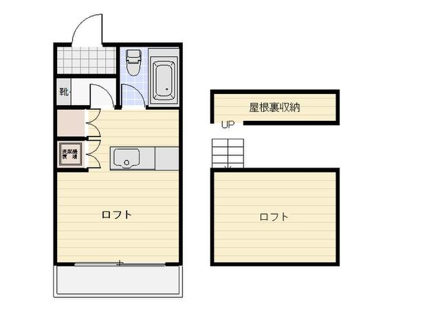 ハイツ三幸プレイス広沢(1K/2階)の間取り写真