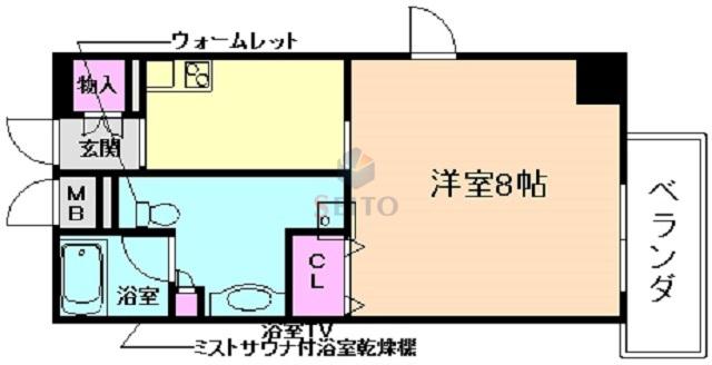 フロンティアゲート淀川(1K/2階)の間取り写真