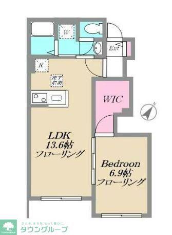 リバーサイドヴィレッジIII・IV棟(1LDK/1階)の間取り写真