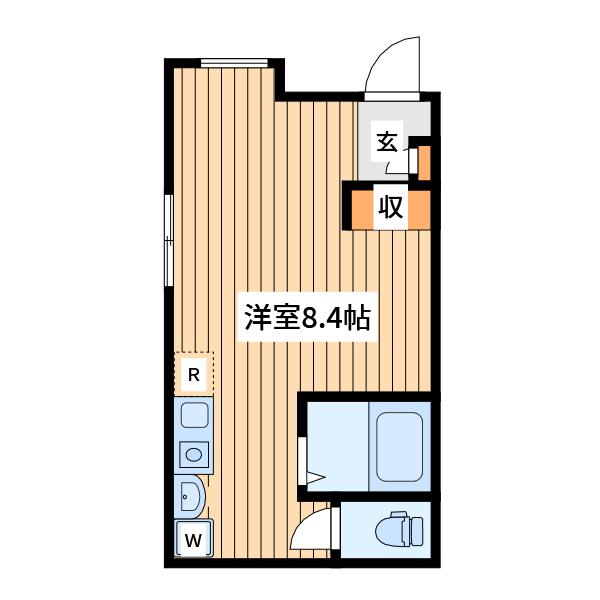 エコール鶴見(ワンルーム/1階)の間取り写真
