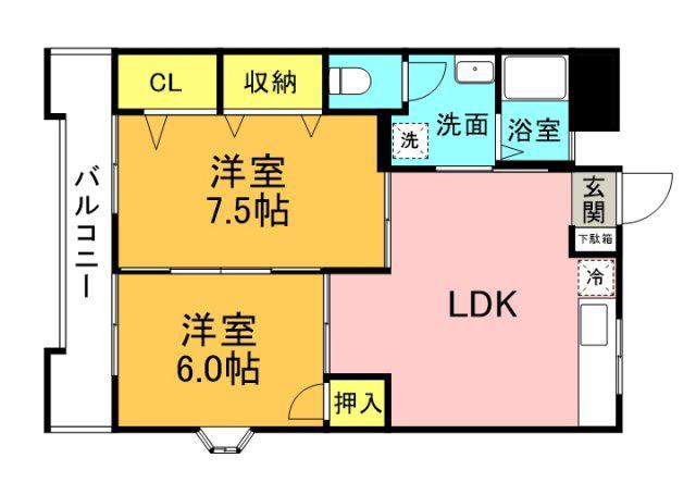 長束メゾン小谷(2LDK/3階)の間取り写真