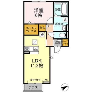 ノートルメゾン III(1LDK/1階)の間取り写真