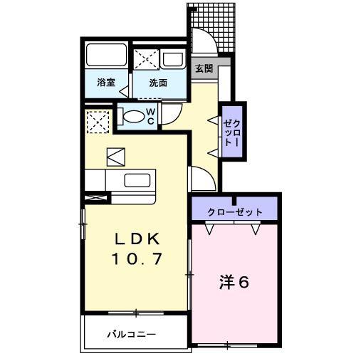 ノ-ス ブリッサII(1LDK/1階)の間取り写真