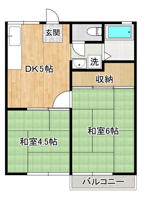 コーポSEKI(2DK/2階)の間取り写真