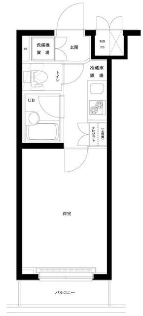 ルーブル小竹向原(1K/5階)の間取り写真