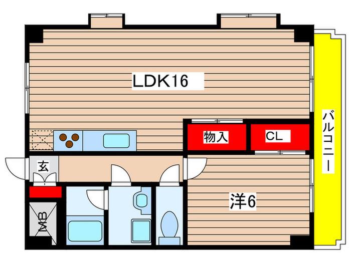 第3森下ビル(1LDK/5階)の間取り写真