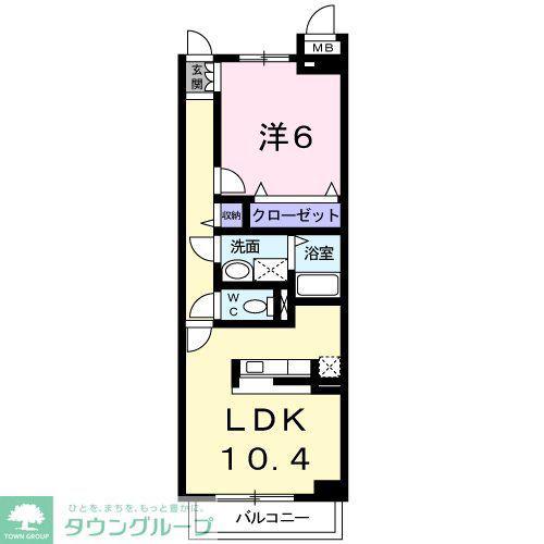 エスポアメゾンII(1LDK/4階)の間取り写真