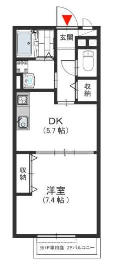 プレシャスⅠ(1DK/1階)の間取り写真