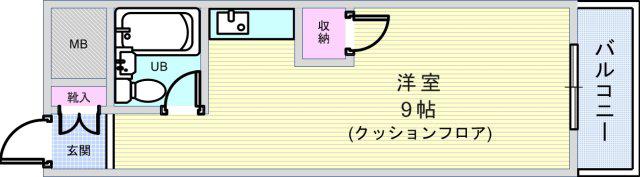 JGS緑丘マンション(ワンルーム/3階)の間取り写真
