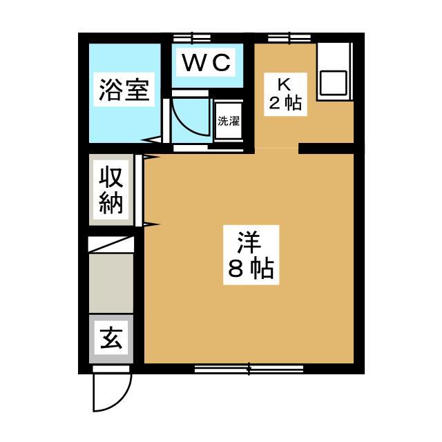 ハイツフルセ(1K/1階)の間取り写真