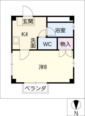 ヴェルドミール(1K/3階)の間取り写真