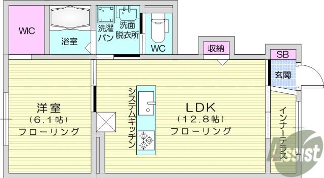 コンフォーティアⅡ(1LDK/1階)の間取り写真