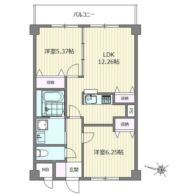 COMFORT(2LDK/3階)の間取り写真