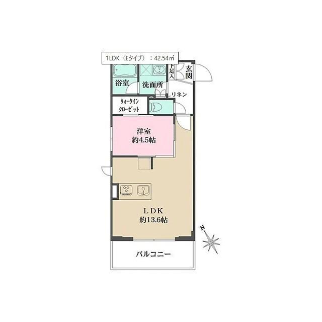 ACPレジデンス文京春日(1LDK/4階)の間取り写真