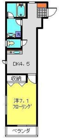 三田レジデンス阪東橋(1K/2階)の間取り写真