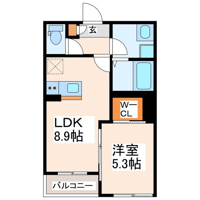 BRAVEBASE砂原II(1LDK/1階)の間取り写真