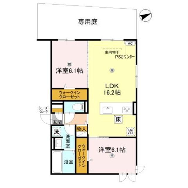 FAMILLE MAISON(2LDK/1階)の間取り写真