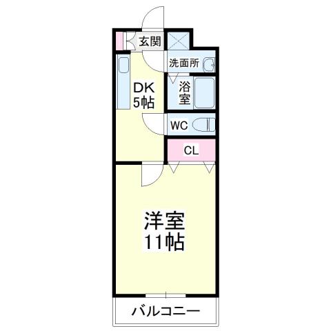 マスカット・S(1DK/1階)の間取り写真