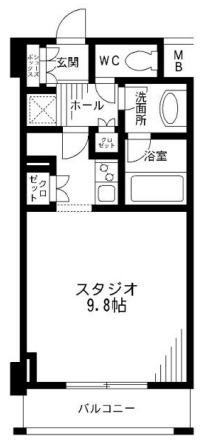 レジディア九段下(ワンルーム/7階)の間取り写真