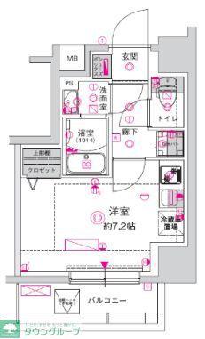 CREST TAPP川崎港町(ワンルーム/2階)の間取り写真