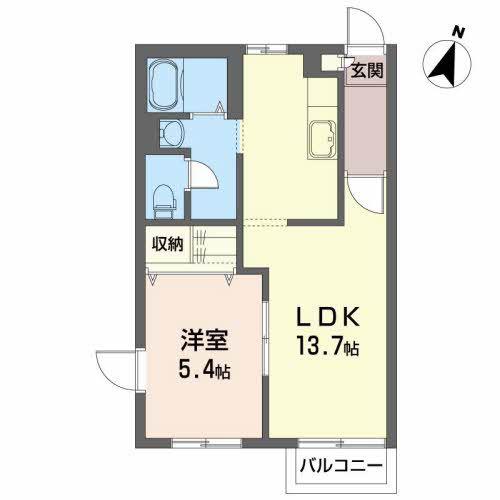 バリュージュ・アキノ(1LDK/1階)の間取り写真