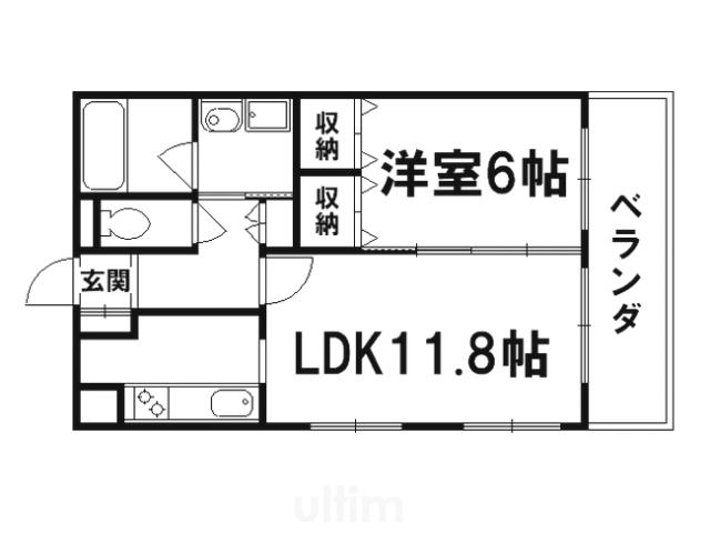  ケントクI(1LDK/3階)の間取り写真