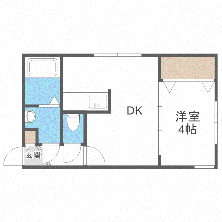 TSUBAKI SQUARE大通公園東 (1DK/1階)の間取り写真