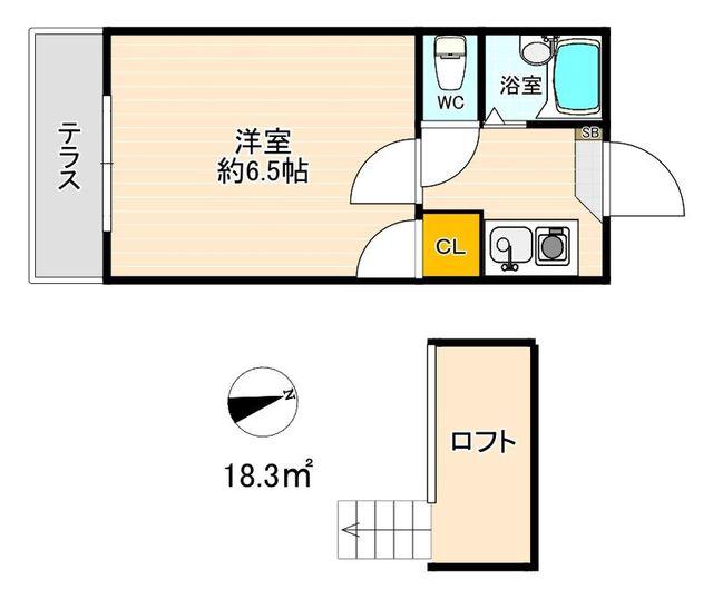 サン・ビューティー賀茂(1K/1階)の間取り写真