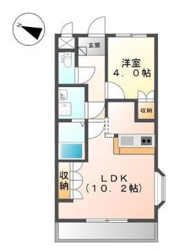クレストール(1LDK/2階)の間取り写真