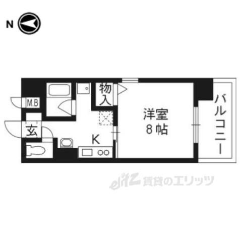 メビウス(1K/3階)の間取り写真