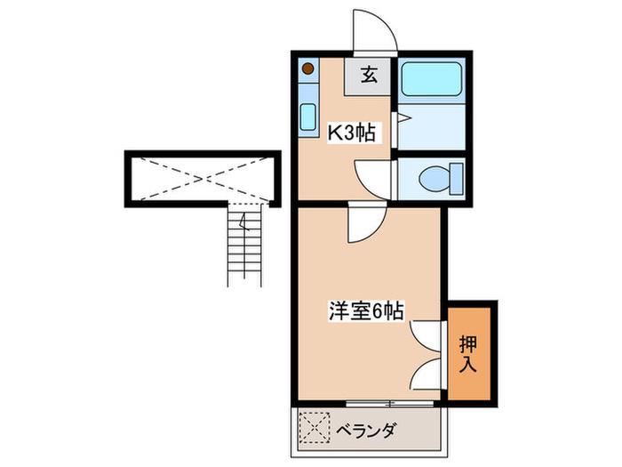サンワード小泉NO.11(1K/2階)の間取り写真