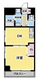コンフォートコレクト(1DK/4階)の間取り写真